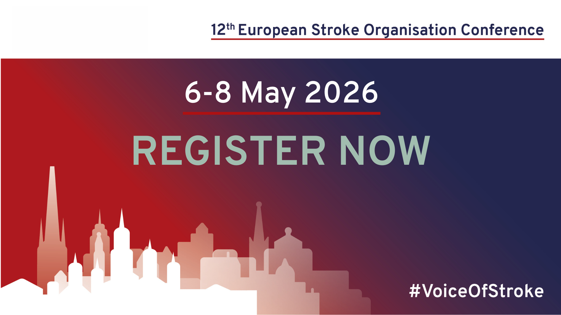 Visual of Maastricht background and Register now call to action for ESOC 2026